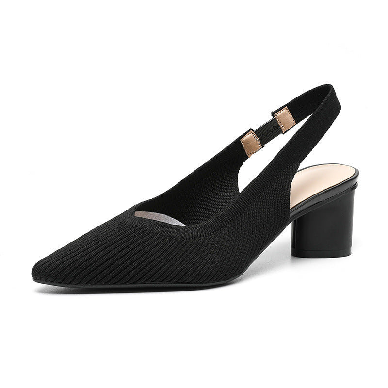 Slingback Heels | Women's Elegant Pumps with Pointed Toe & Low Heel-Metro Lane Plaza