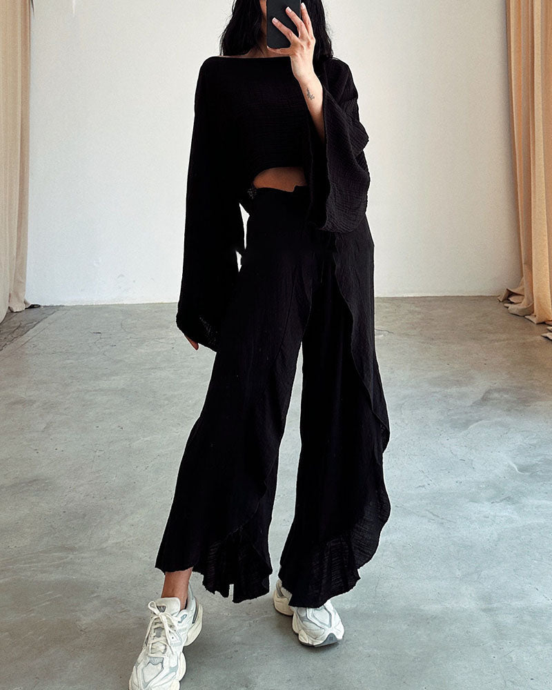 Stacy | Women's Gauze Two-Piece Outfit-Metro Lane Plaza