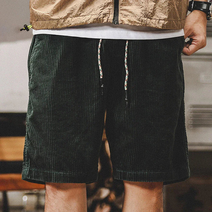 Earl | Men's Casual Drawstring Corduroy Shorts-Metro Lane Plaza
