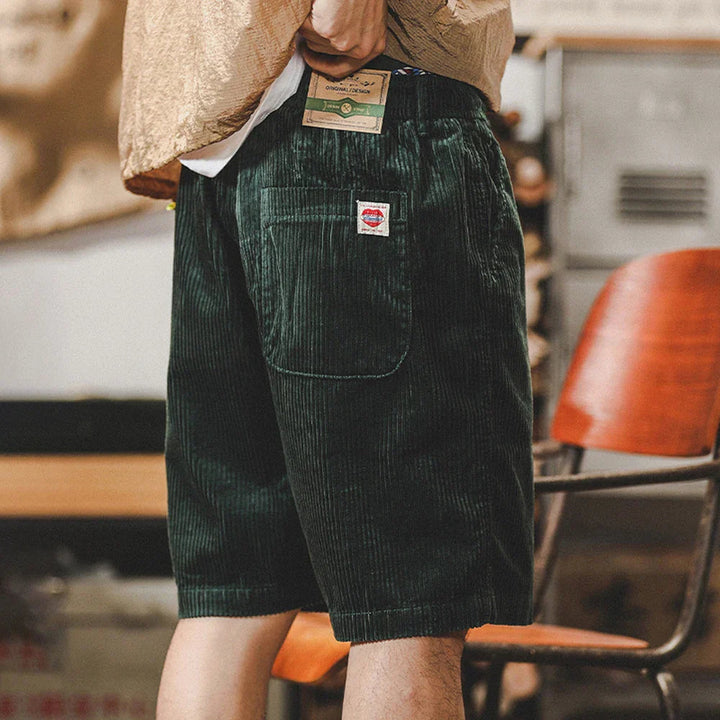 Earl | Men's Casual Drawstring Corduroy Shorts-Metro Lane Plaza