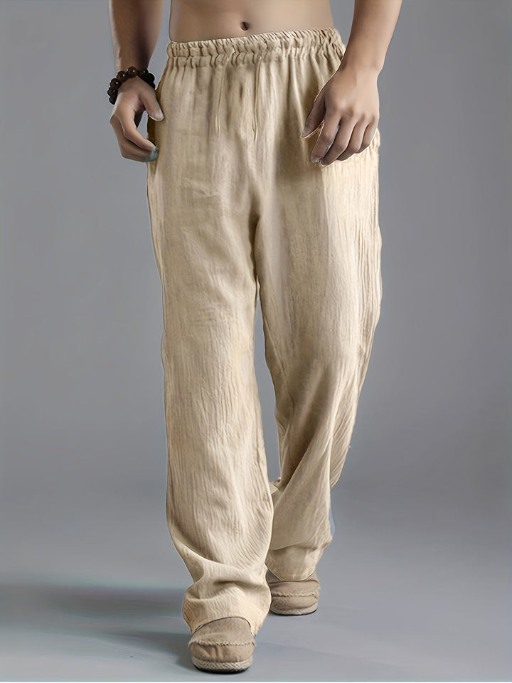 Men's Breathable Comfortable Linen Trousers for Stylish Look-Metro Lane Plaza