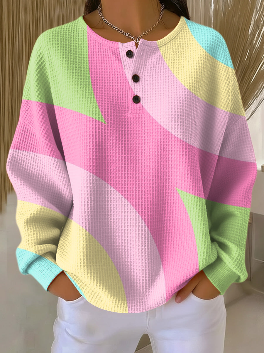 Pullover mit abstraktem geometrischem Muster für Damen