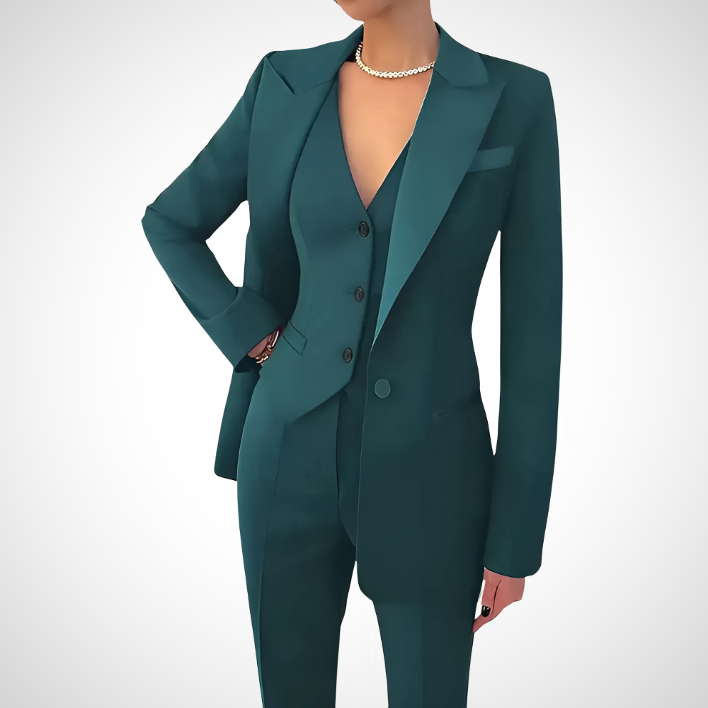 Women's Perfect Fit Stylish Three-Piece Suit-Metro Lane Plaza