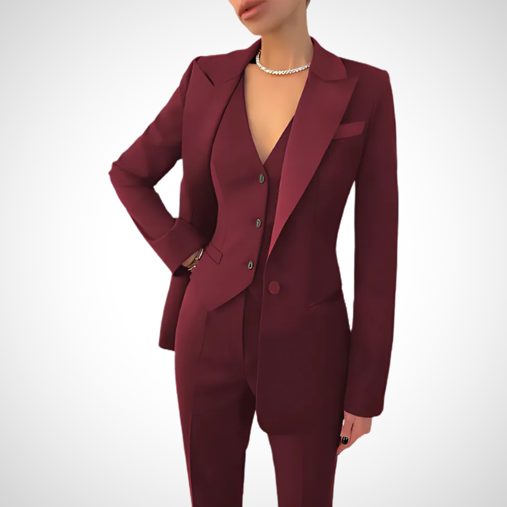 Women's Perfect Fit Stylish Three-Piece Suit-Metro Lane Plaza