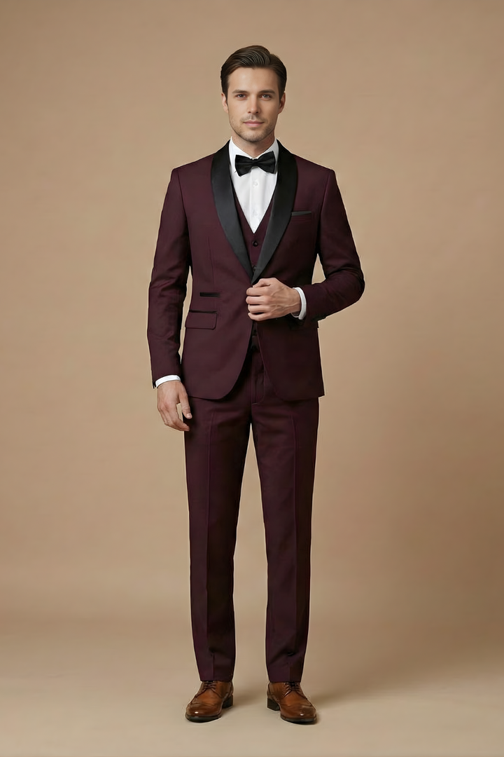 Men's Slim-Fit Tuxedo Suit for Formal Events