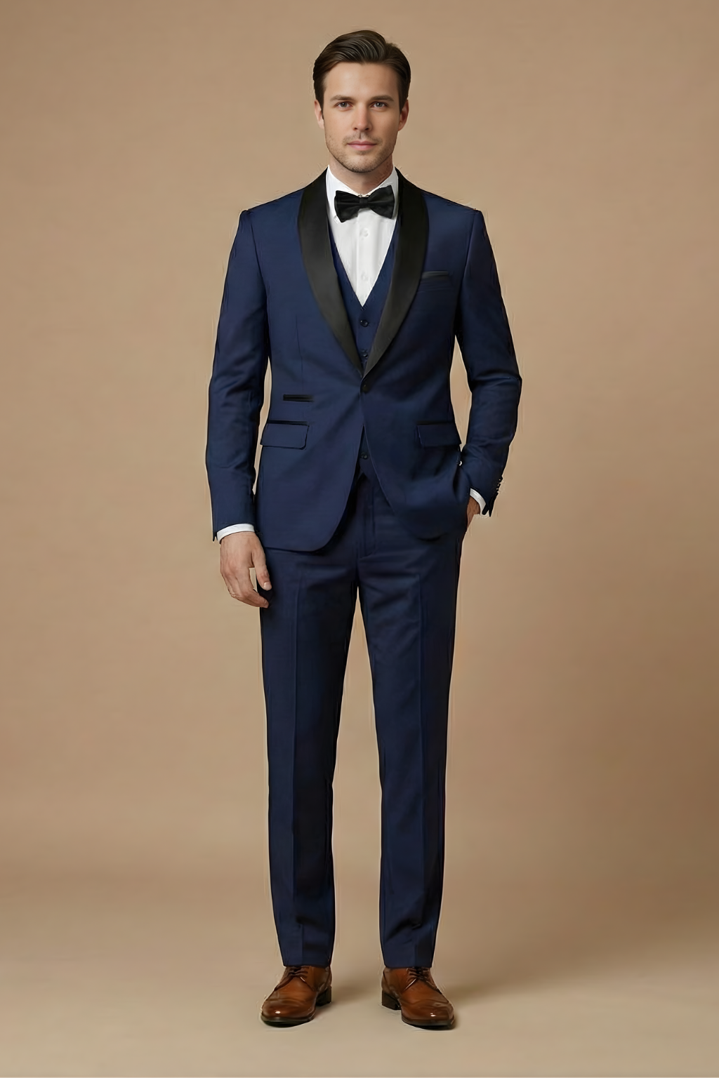 Men's Slim-Fit Tuxedo Suit for Formal Events