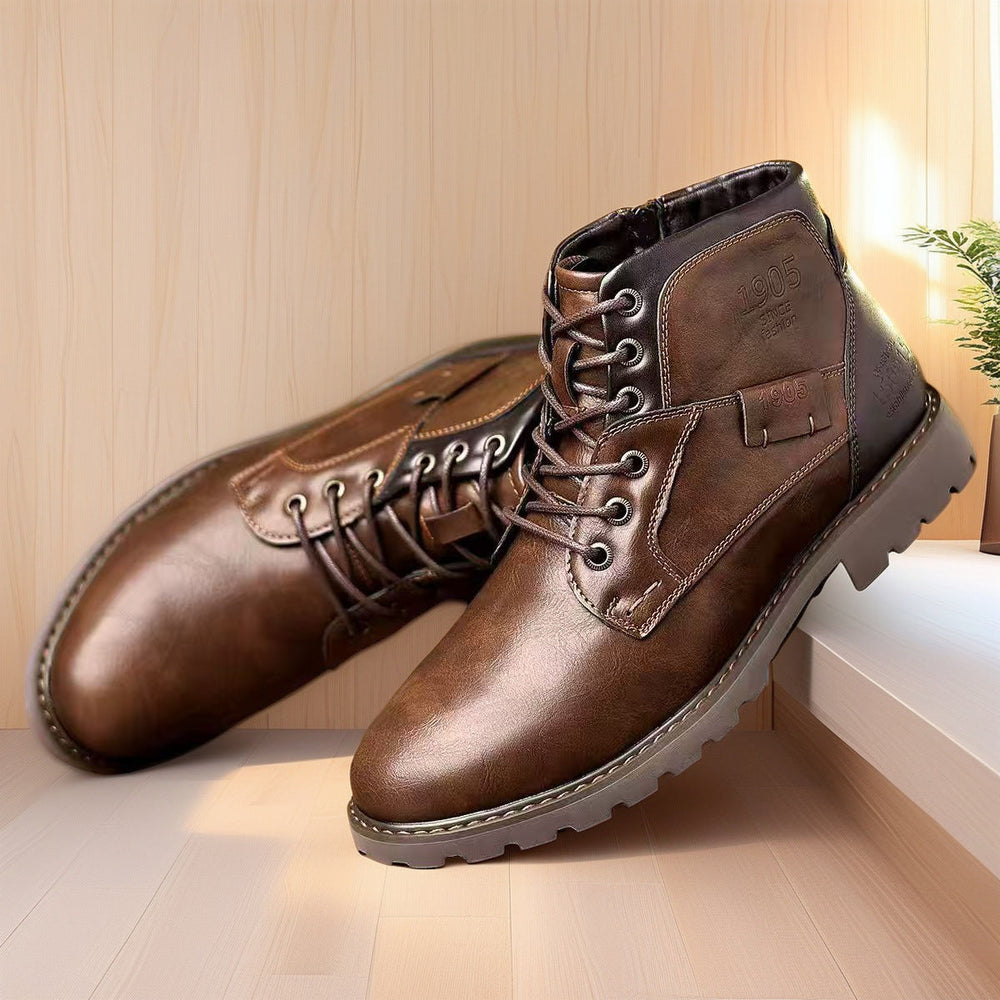 Men's Stylish Boots with Convenient Zipper Closure-Metro Lane Plaza