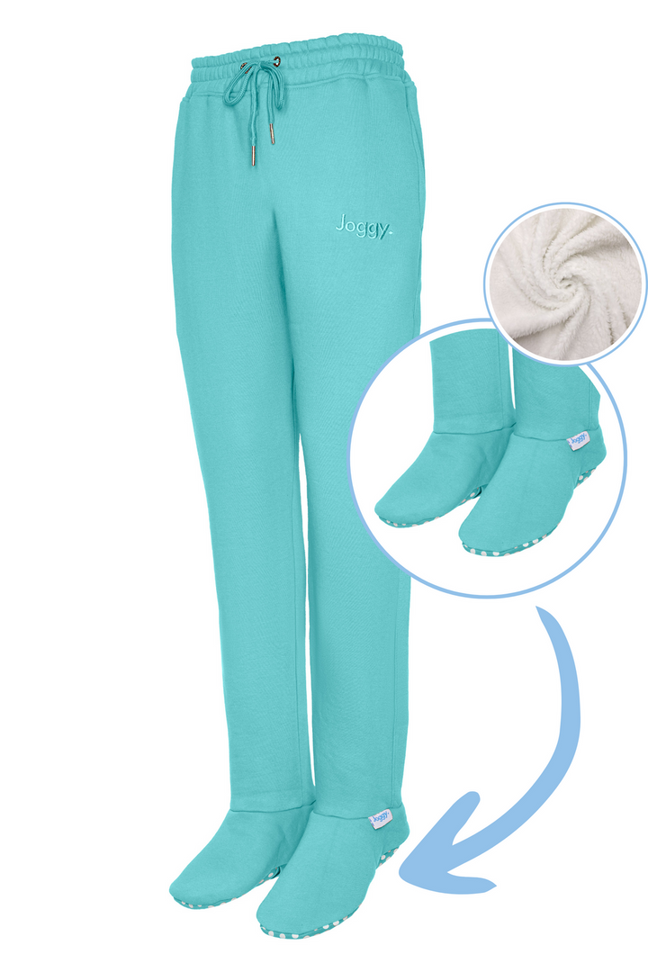 Elaiah | Women's Blue Jogging Pants with Lined Feet-Metro Lane Plaza
