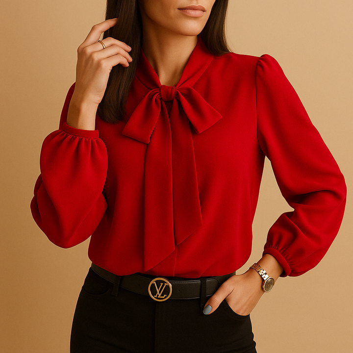Maria | Stylish women's blouse with bow accent-Metro Lane Plaza