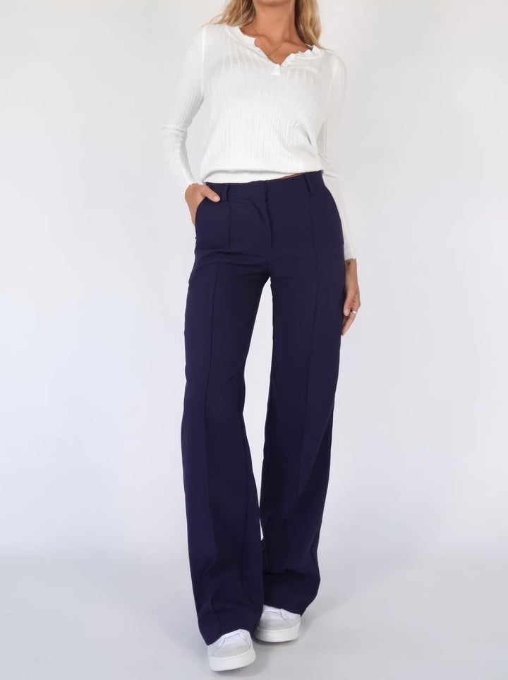 Sophia | Women's Wide-Leg Trousers-Metro Lane Plaza