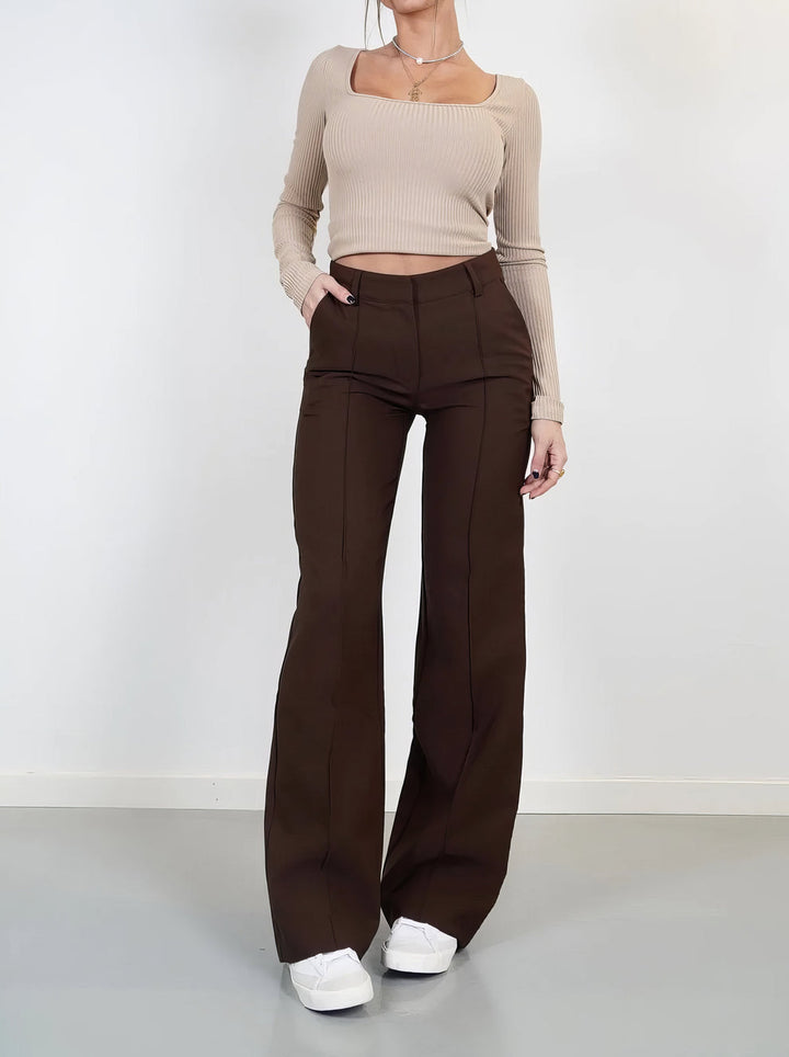 Sophia | Women's Wide-Leg Trousers-Metro Lane Plaza
