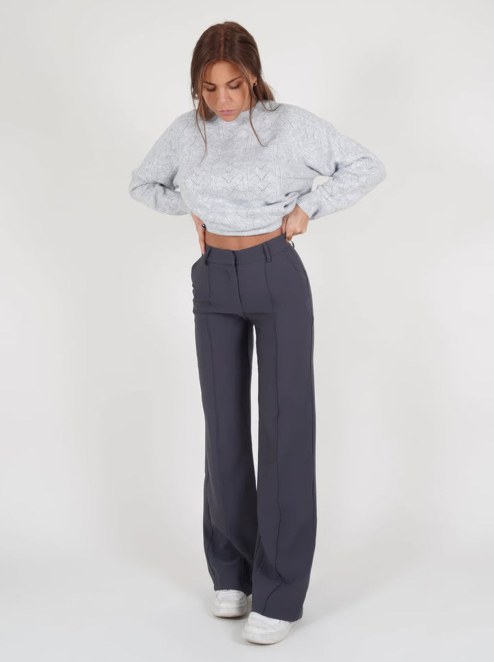 Sophia | Women's Wide-Leg Trousers-Metro Lane Plaza