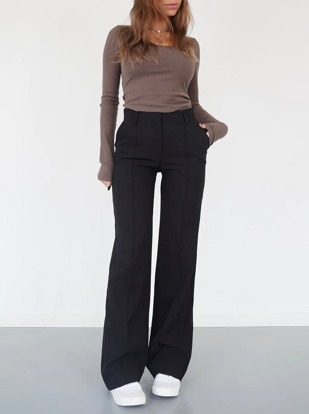 Sophia | Women's Wide-Leg Trousers-Metro Lane Plaza