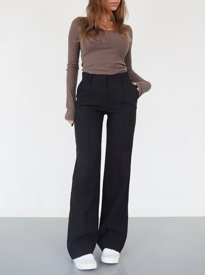 Sophia | Women's Wide-Leg Trousers-Metro Lane Plaza