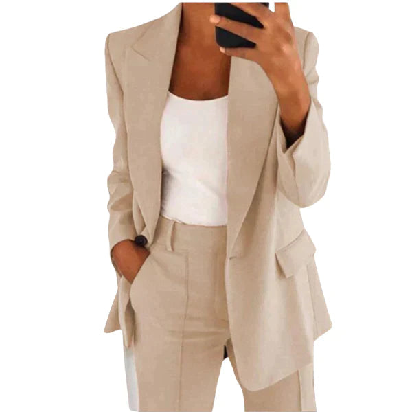 Elsie | Women's Blazer Set with Jacket and Pants-Metro Lane Plaza