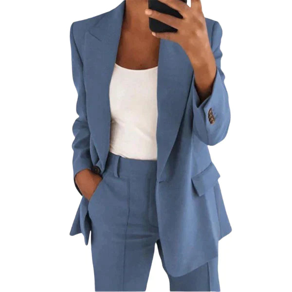 Elsie | Women's Blazer Set with Jacket and Pants-Metro Lane Plaza