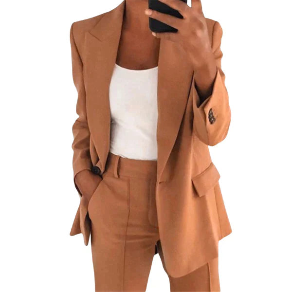 Elsie | Women's Blazer Set with Jacket and Pants-Metro Lane Plaza
