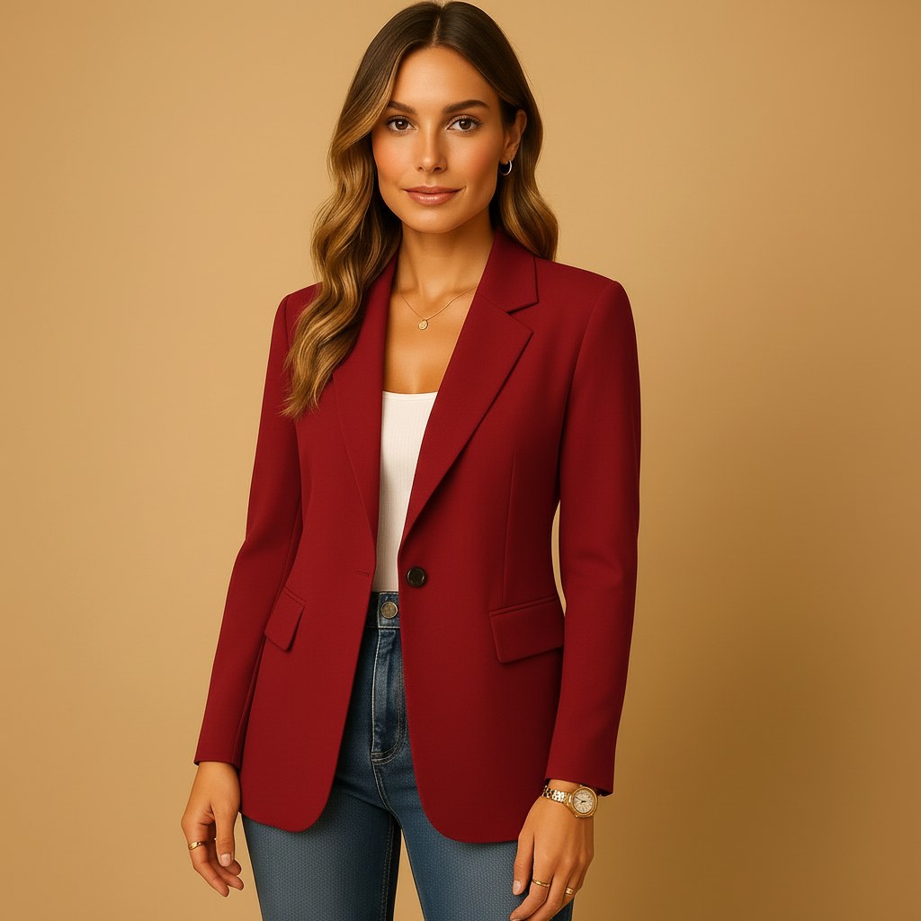 Blazer entallado de mujer, chaqueta otoñal estructurada