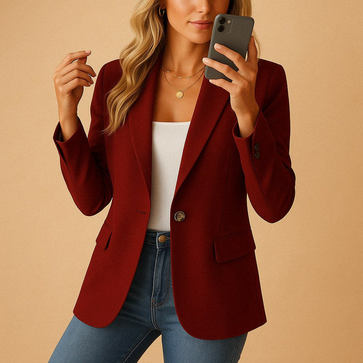 Blazer entallado de mujer, chaqueta otoñal estructurada
