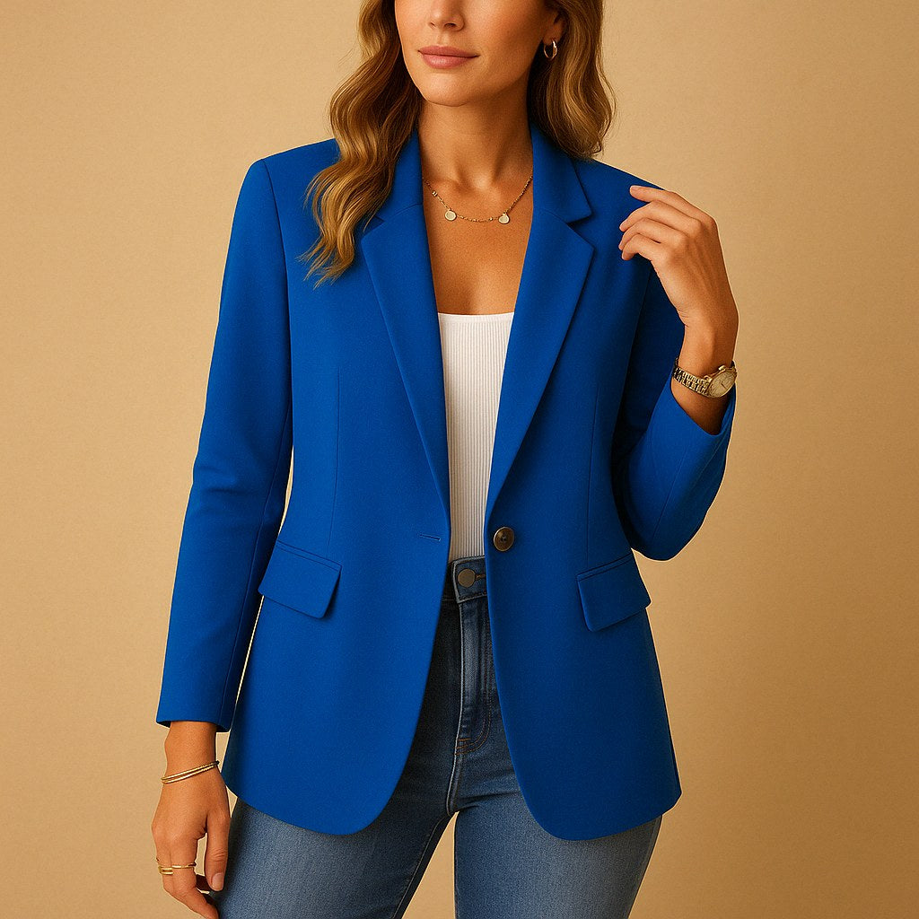 Blazer entallado de mujer, chaqueta otoñal estructurada