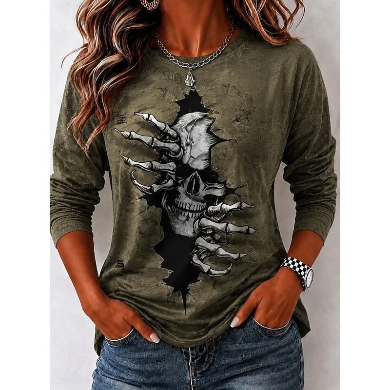 Halloween Skull Long Sleeve Shirt