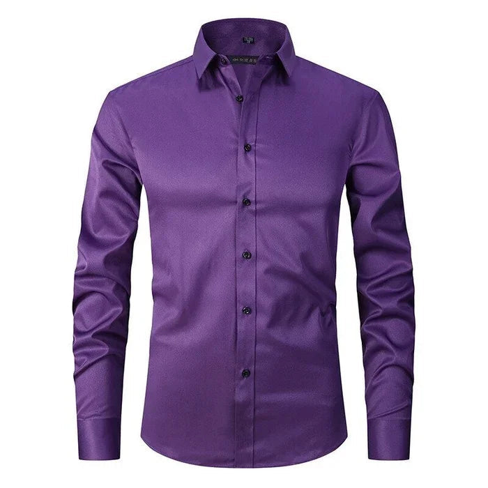 Men's Slim Fit Button-Down Dress Shirt