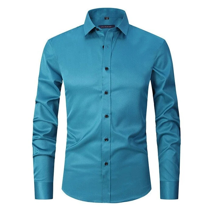 Men's Slim Fit Button-Down Dress Shirt