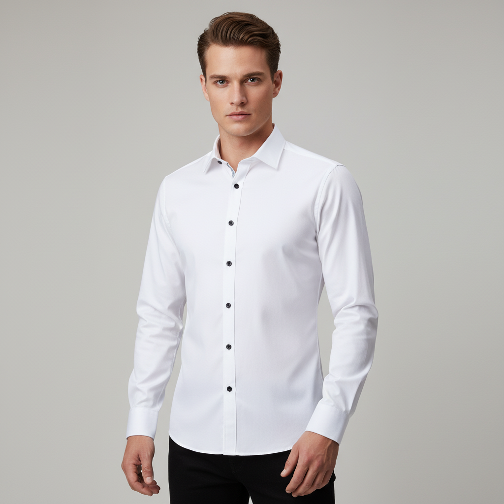 Men's Slim Fit Button-Down Dress Shirt