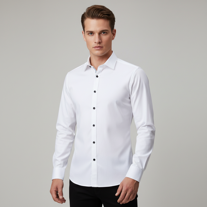 Men's Slim Fit Button-Down Dress Shirt