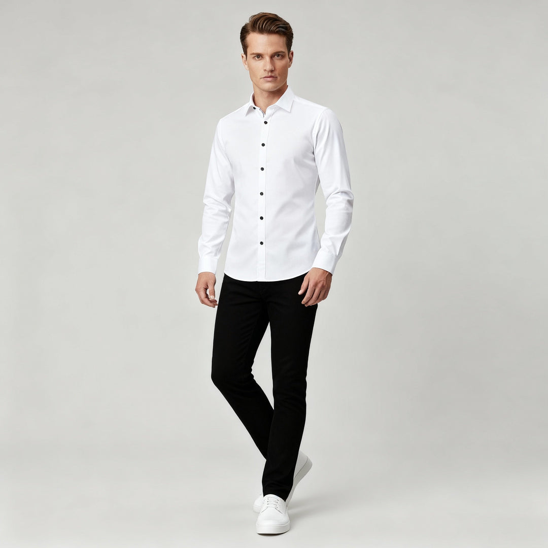 Men's Slim Fit Button-Down Dress Shirt