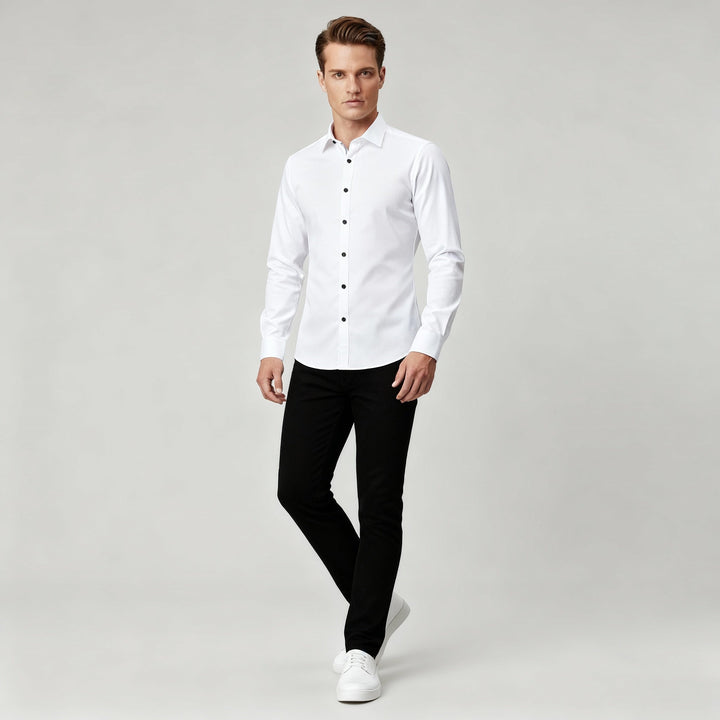 Men's Slim Fit Button-Down Dress Shirt