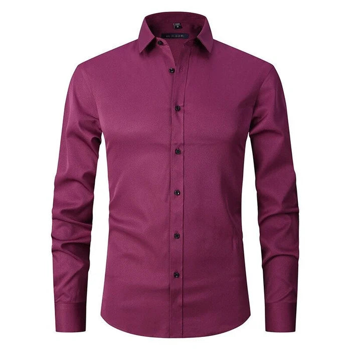 Men's Slim Fit Button-Down Dress Shirt