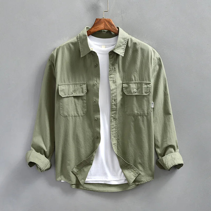 Men's Long Sleeve Casual Button-Up Shirt
