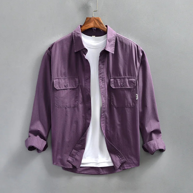 Men's Long Sleeve Casual Button-Up Shirt