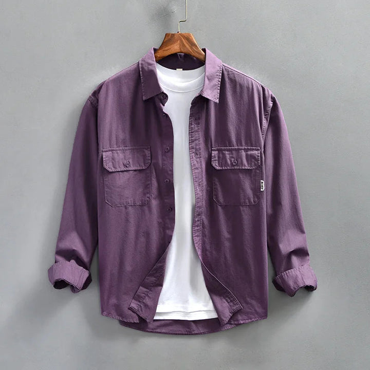Men's Long Sleeve Casual Button-Up Shirt
