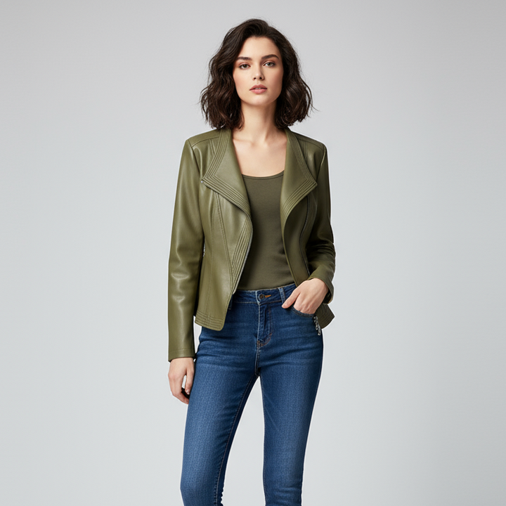 Women's Tailored Leather Jacket-Metro Lane Plaza