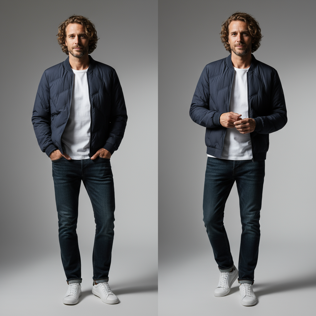 Men's Quilted Bomber Jacket-Metro Lane Plaza