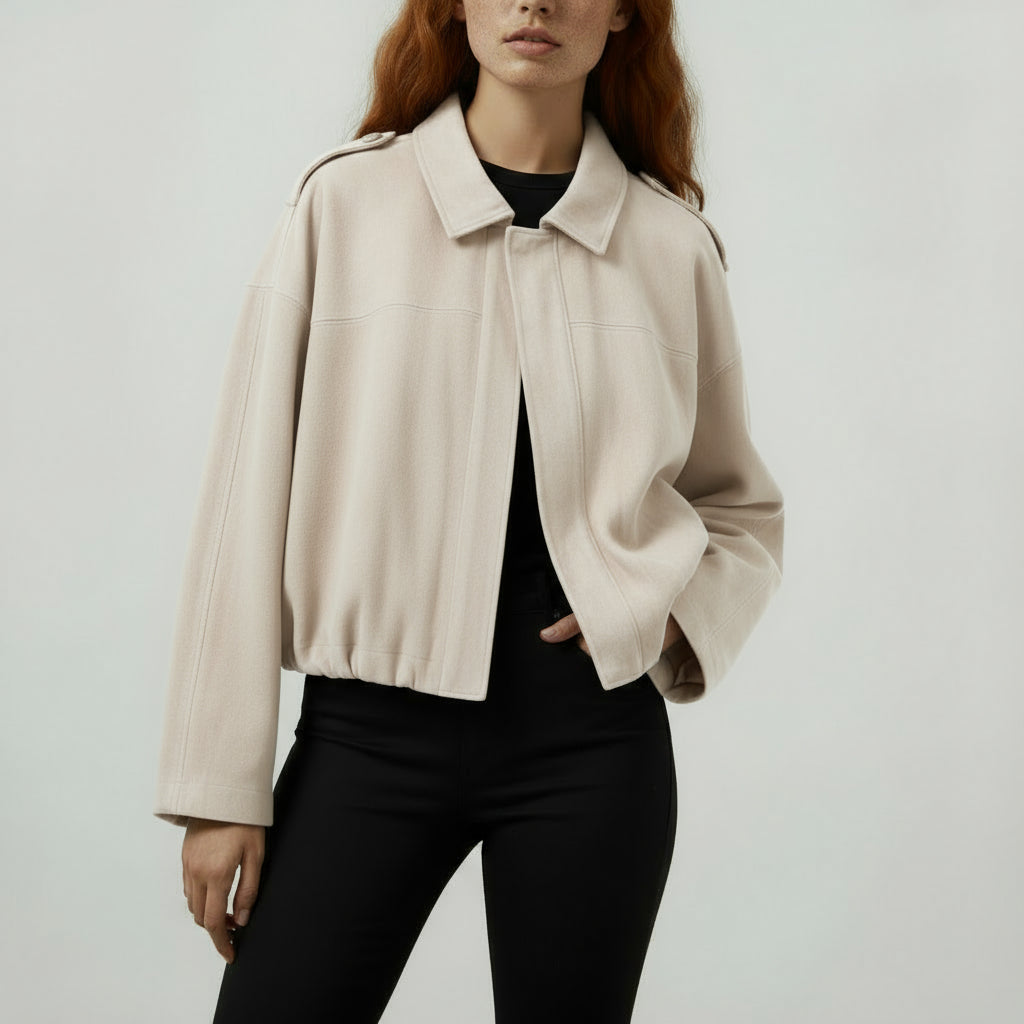 Women's Suede Bomber Jacket-Metro Lane Plaza