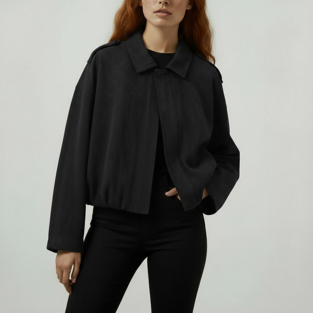 Women's Suede Bomber Jacket-Metro Lane Plaza