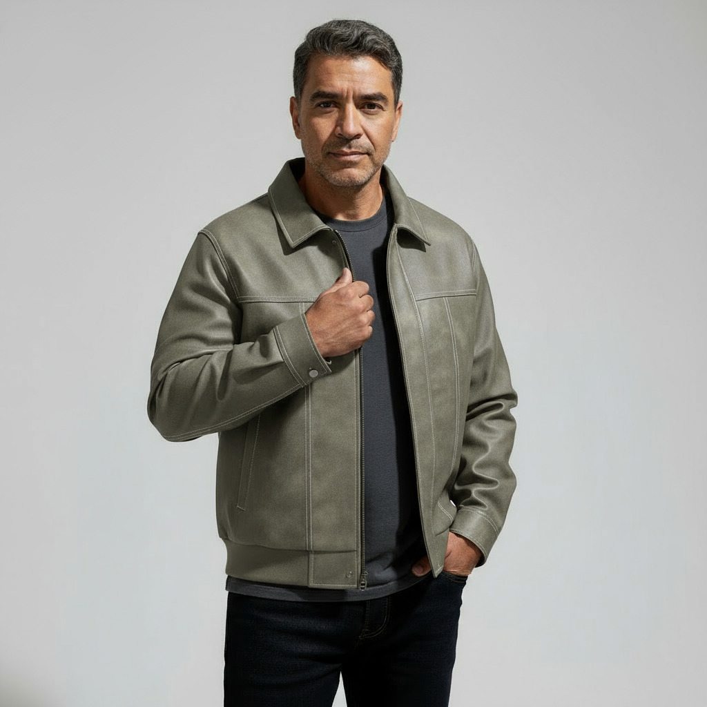 Men's Premium Leather Jacket-Metro Lane Plaza