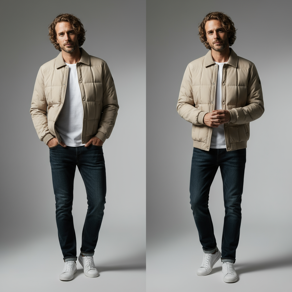 Men's Quilted Down Jacket - Montauk Style-Metro Lane Plaza