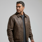 Men's Premium Leather Jacket-Metro Lane Plaza