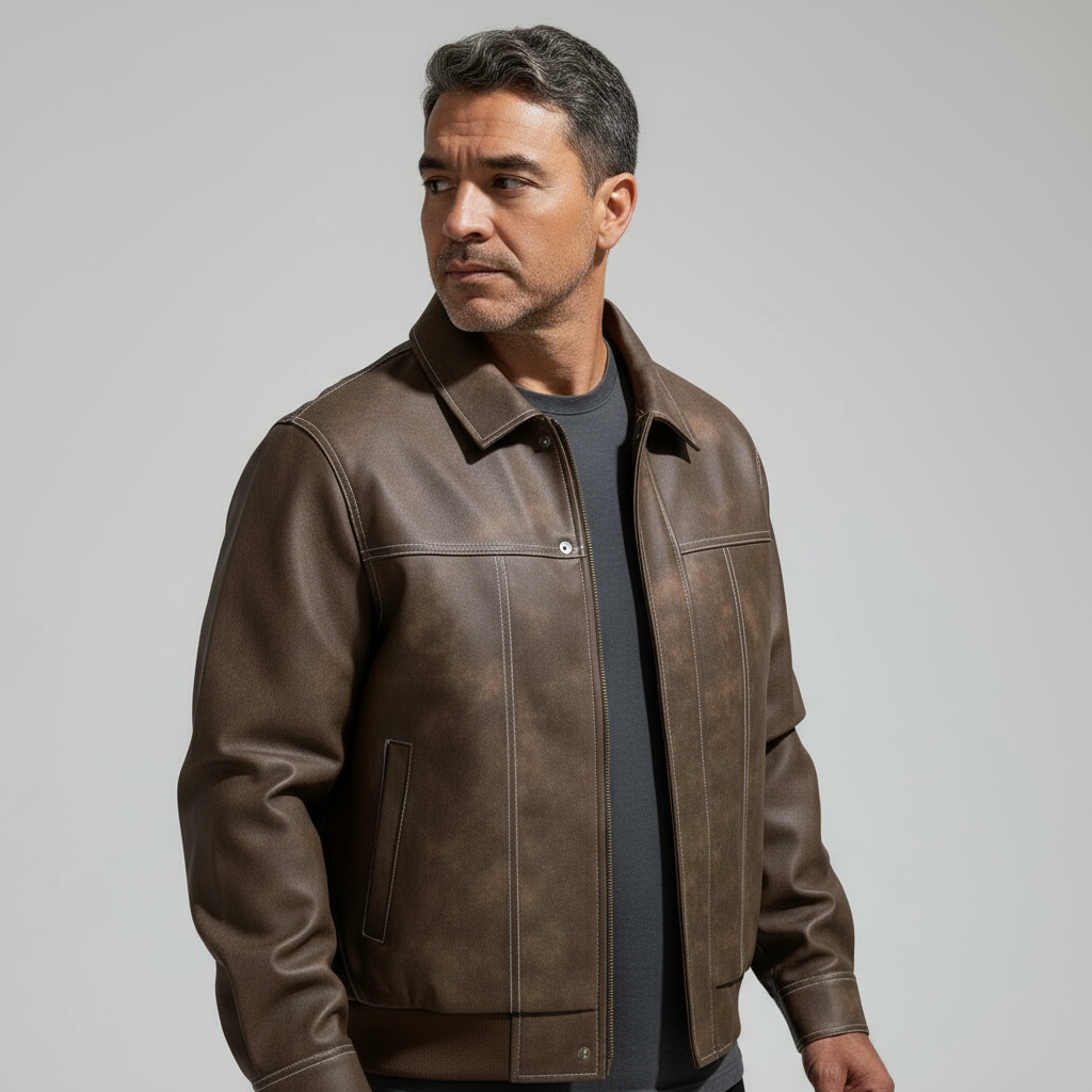 Men's Premium Leather Jacket-Metro Lane Plaza