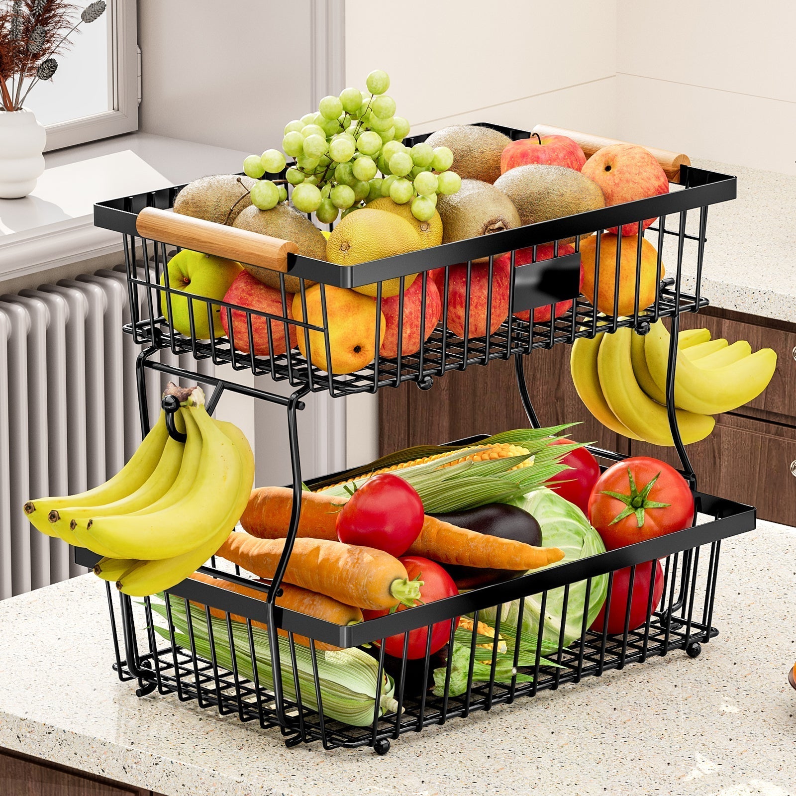 2-Tier Fruit Storage Rack-Metro Lane Plaza