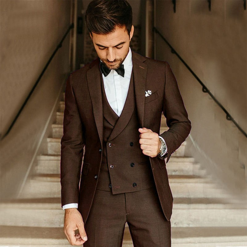 Men's Slim-Fit 3-Piece Suit for Formal Occasions