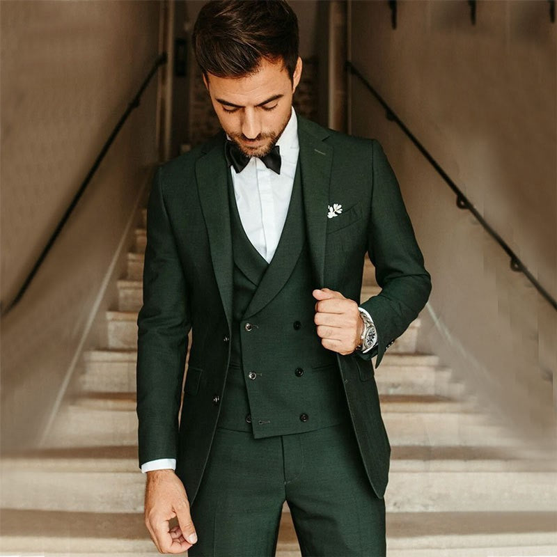 Men's Slim-Fit 3-Piece Suit for Formal Occasions
