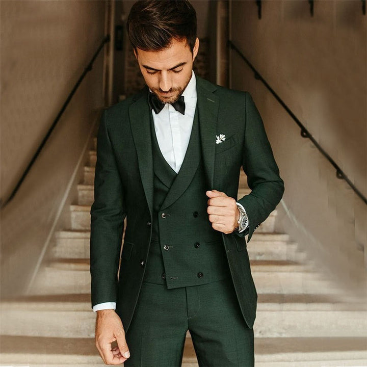 Men's Slim-Fit 3-Piece Suit for Formal Occasions