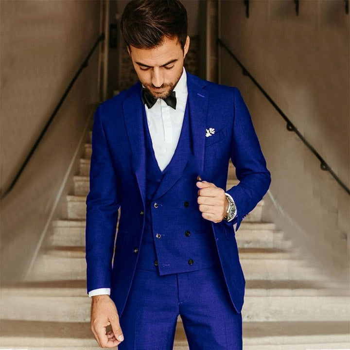 Men's Slim-Fit 3-Piece Suit for Formal Occasions