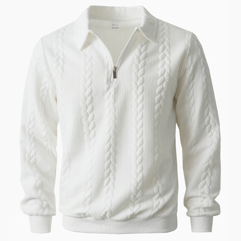 Garrett | Men's Long Sleeve Zip Neck Polo Top