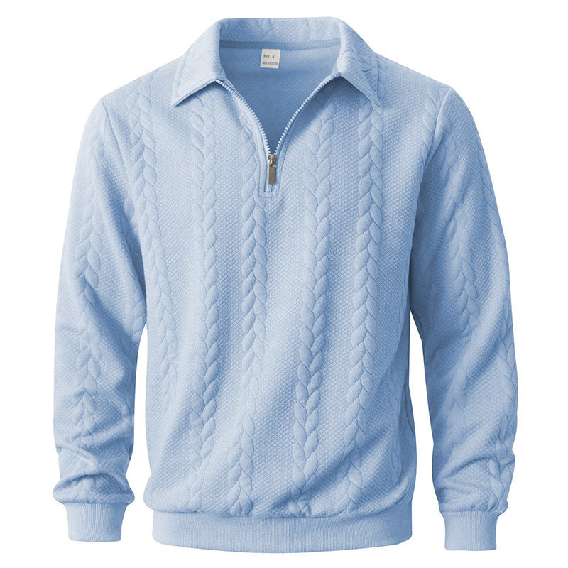 Garrett | Men's Long Sleeve Zip Neck Polo Top